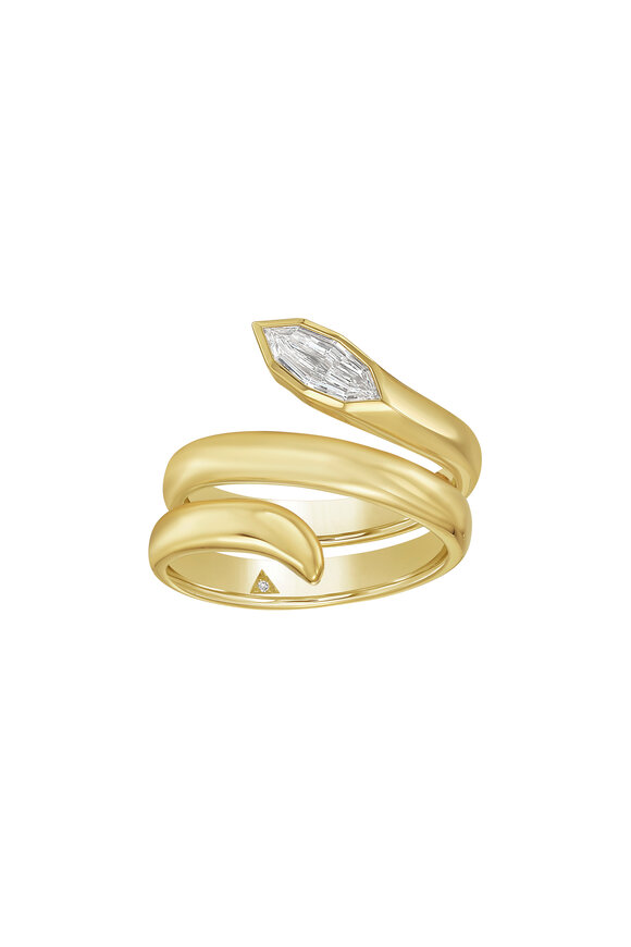 Ruchi 18k Yellow Gold Aris Diamond Wrap Ring