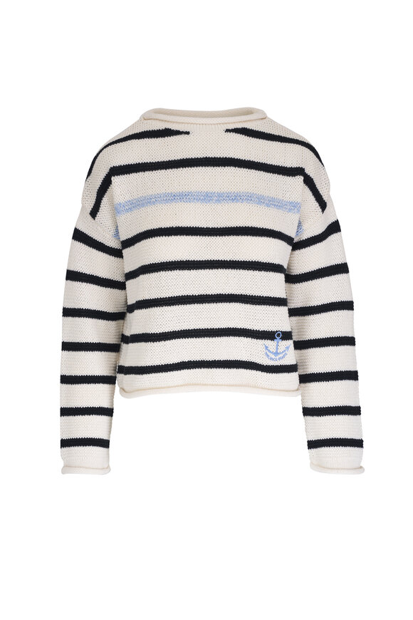 Veronica Beard - Rori Off White Stripe Sweater 