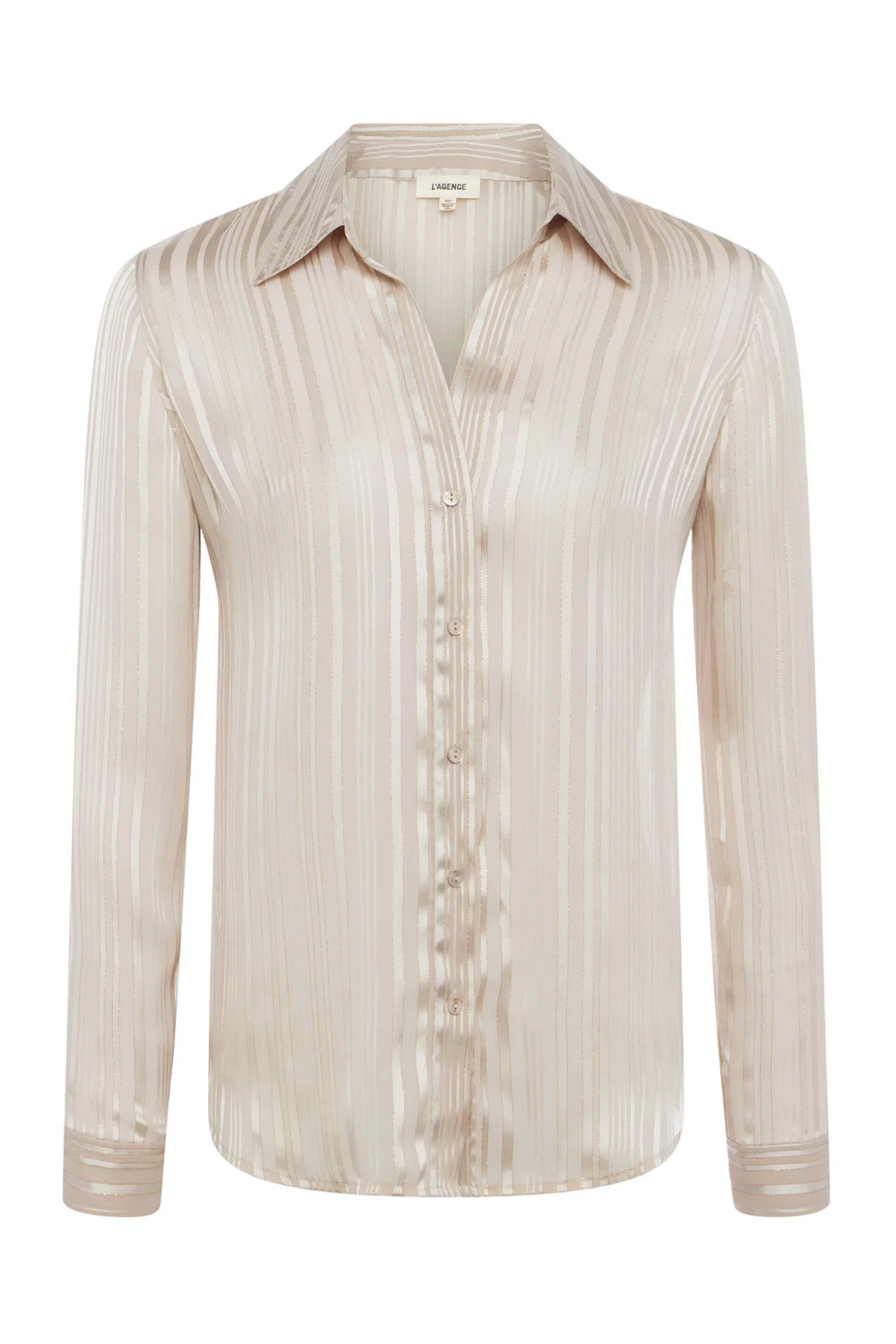 L'Agence - Taupe Stripe Argo Blouse