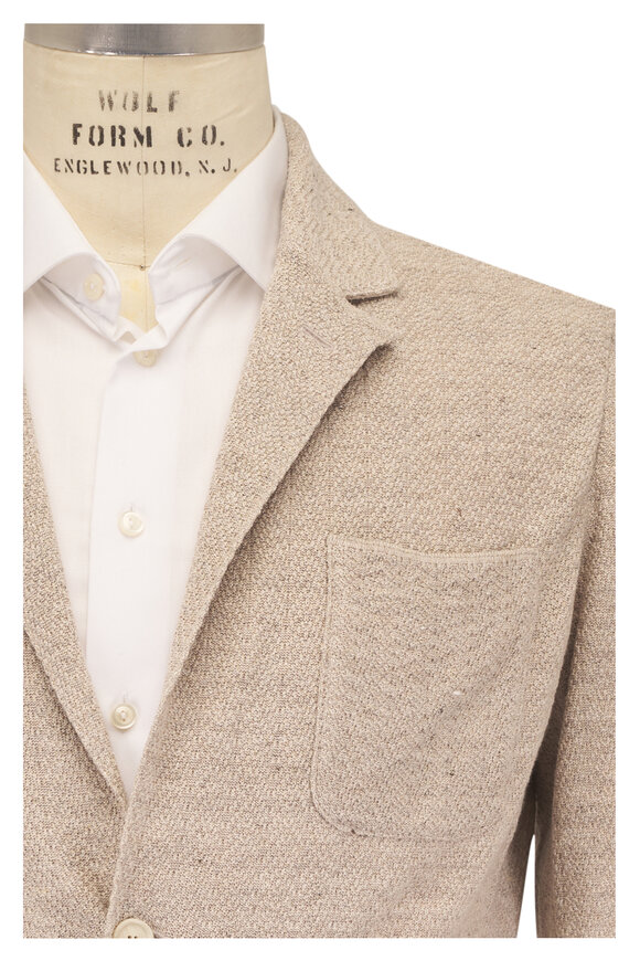 Patrick Assaraf Grain Linen & Cotton Herringbone Knit Sportcoat - view 1