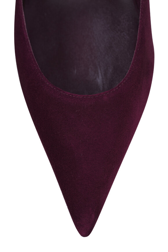 Christian Louboutin Miss Z Amara Burgundy Suede Pump, 80mm - view 6