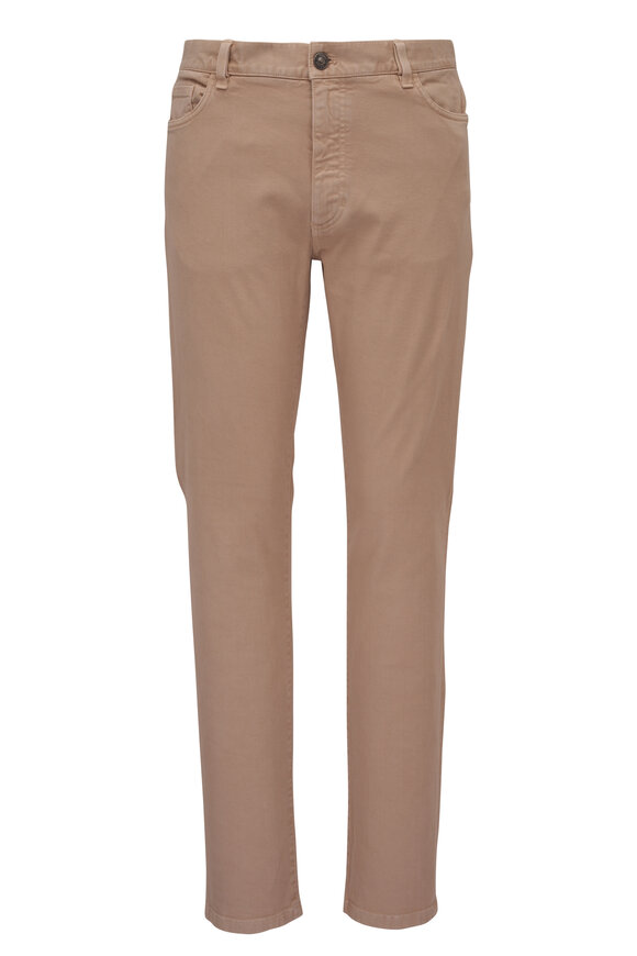 Zegna - Beige Cotton Stretch Five Pocket Jean