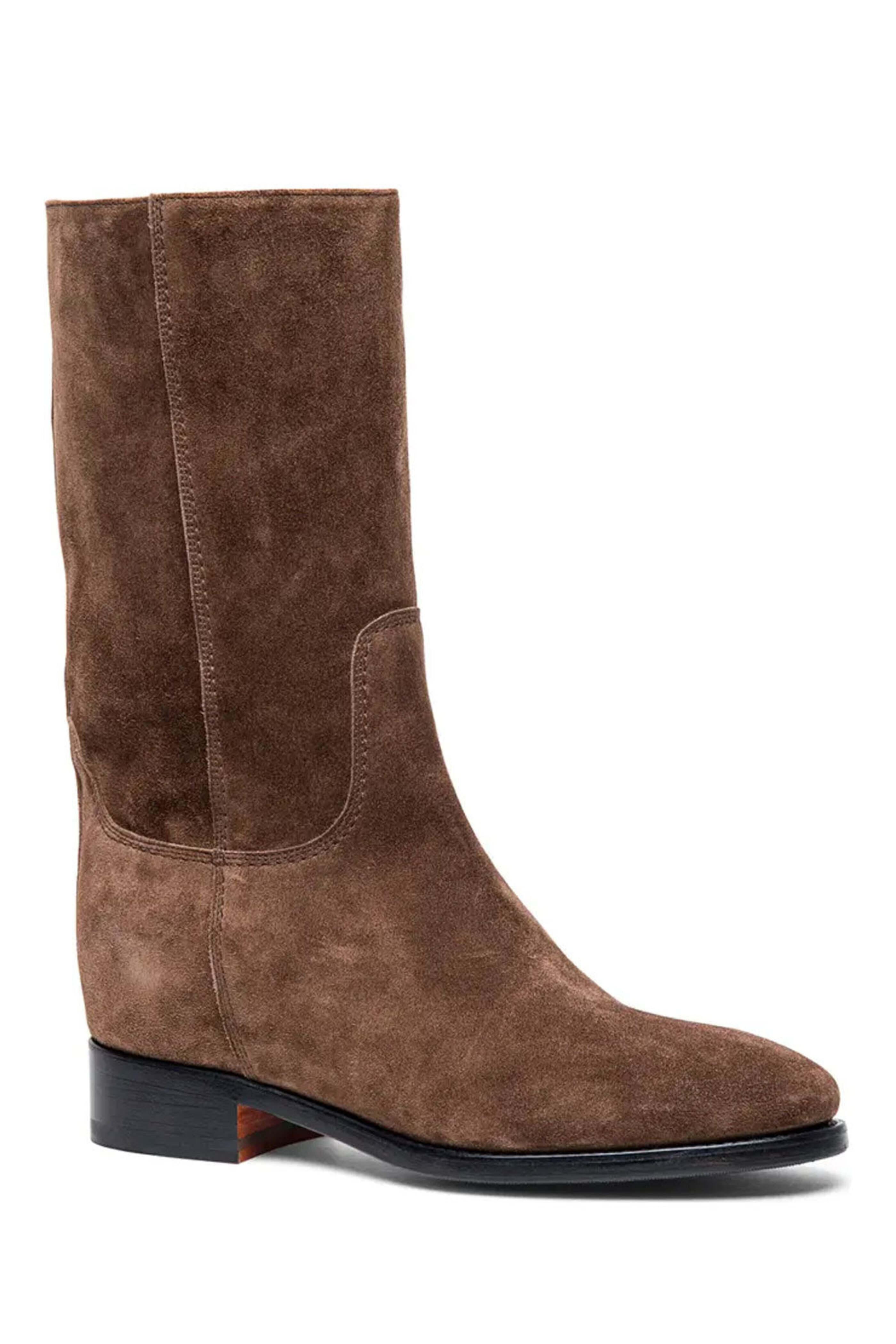 Santoni - Brown Flat Suede Boot