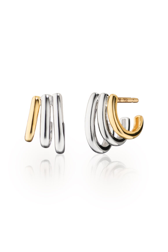 Monica Rich Kosann 18k Gold & Sterling Silver Rings of Saturn Hoop