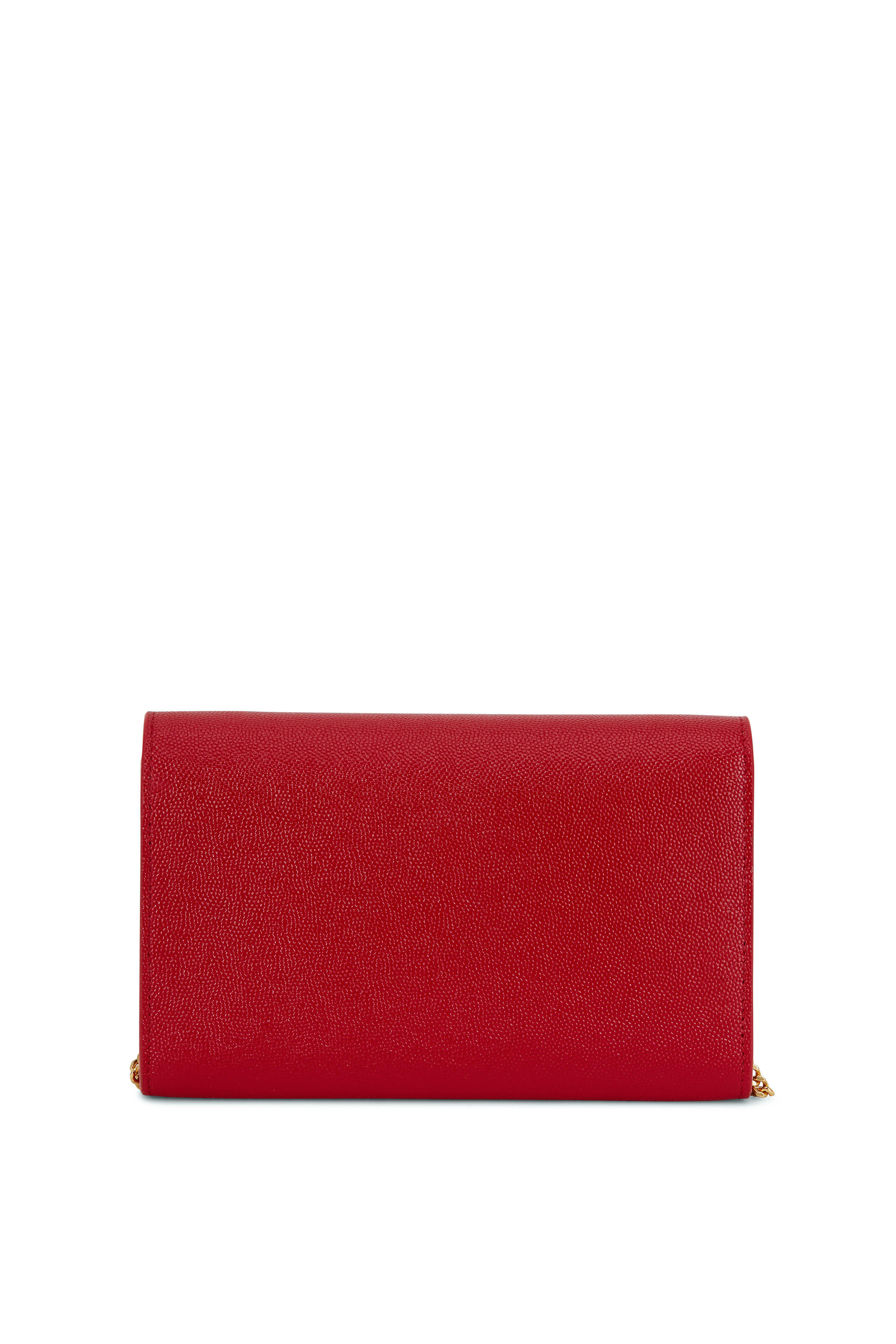Saint Laurent - Paris Red Grained Leather Small Chain Crossbody