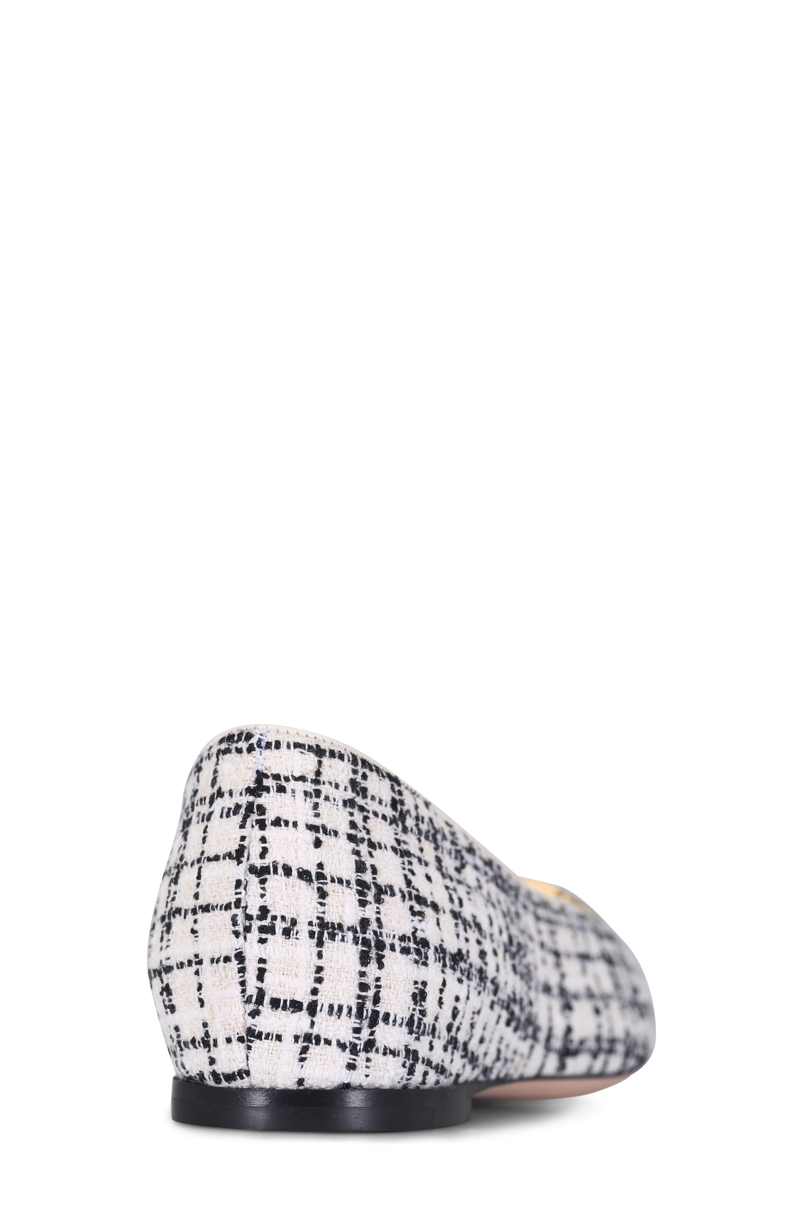 Valentino Garavani - VLogo Signature Ivory & Black Tweed Ballet Flat - view 4