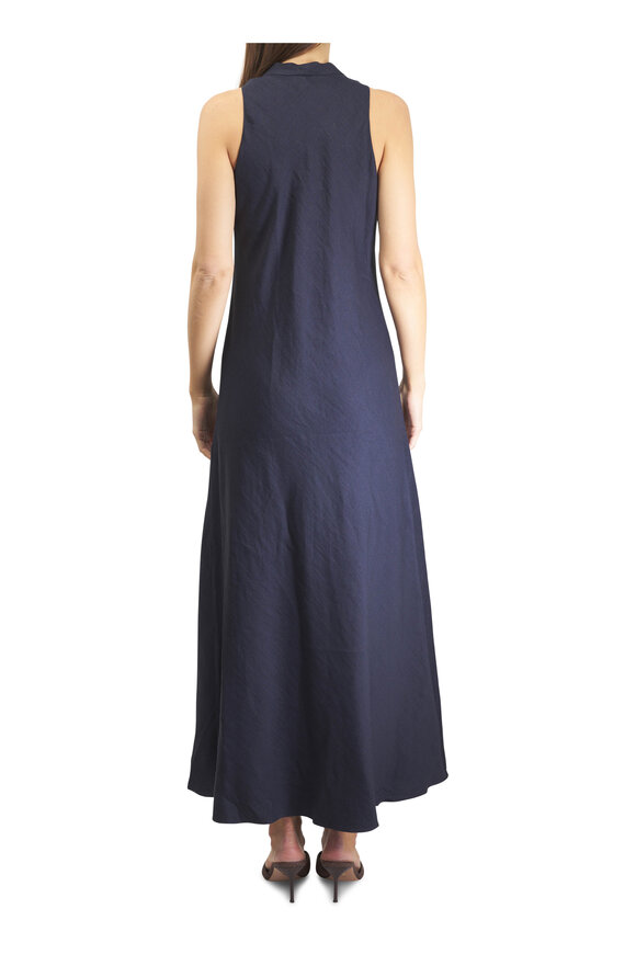 Peter Cohen Vest Navy Stretch Linen Viscose Tank Dress - view 4