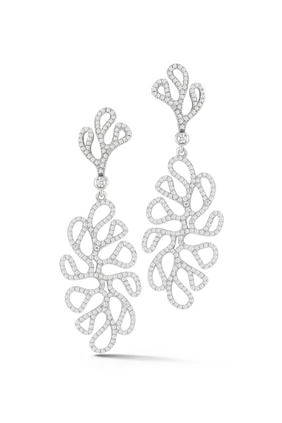 Miseno - Sea Leaf Diamond Drop Earrings