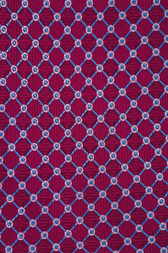 Eton Red Geometric Woven Silk Necktie - view 2