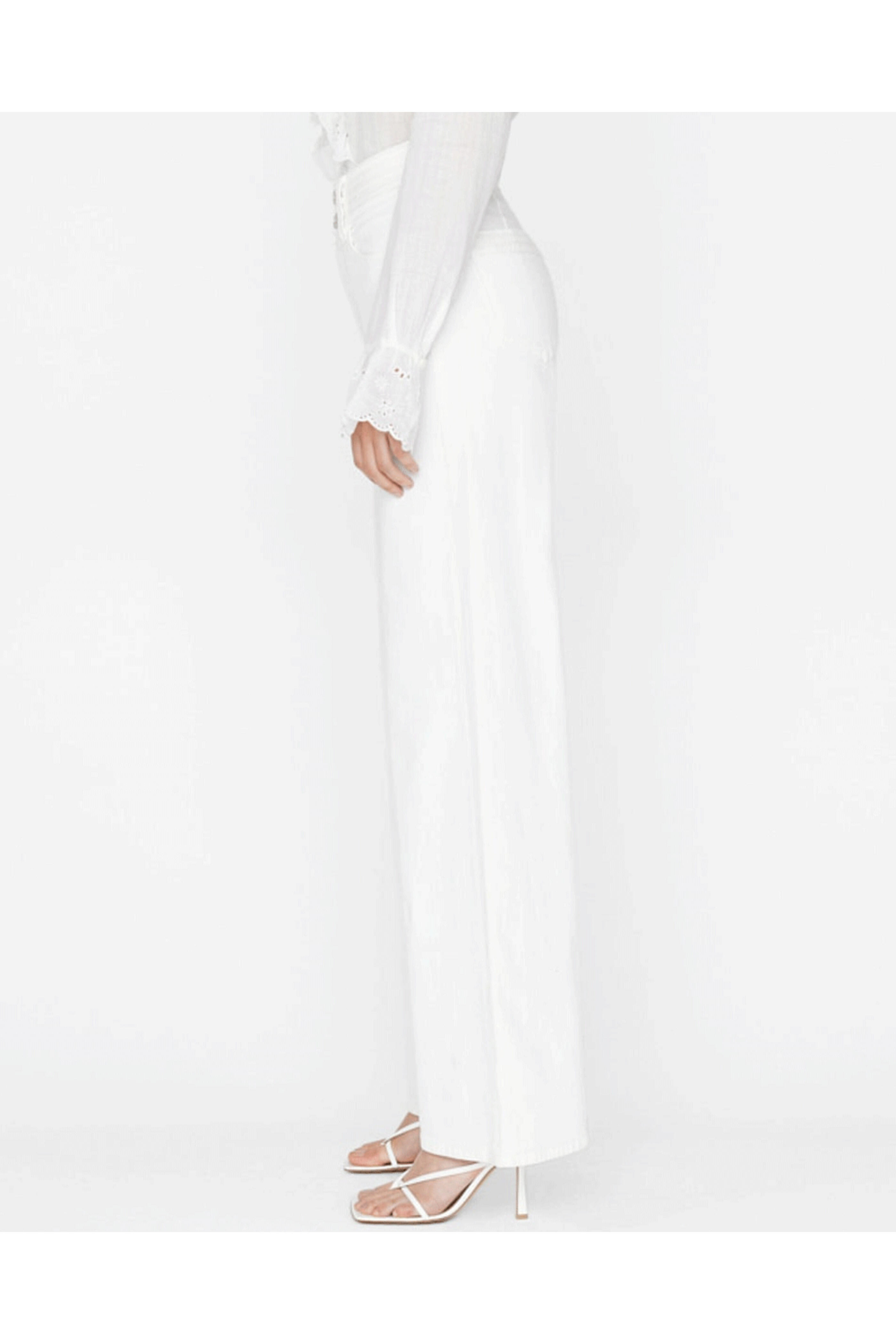 Frame - Triple Stitch Wide Leg Jean in Blanc