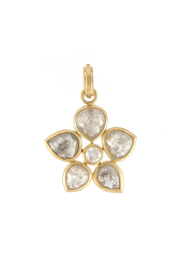 Sylva & Cie - Diamond Flower Pendant