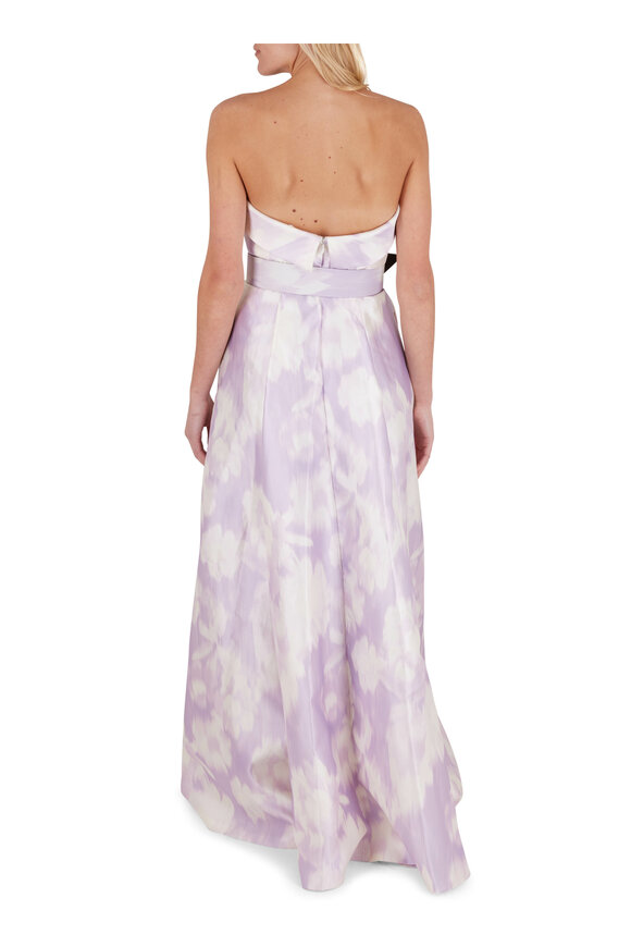 Sachin + Babi - Brielle Ikat Scatter Floral Strapless Belted Gown