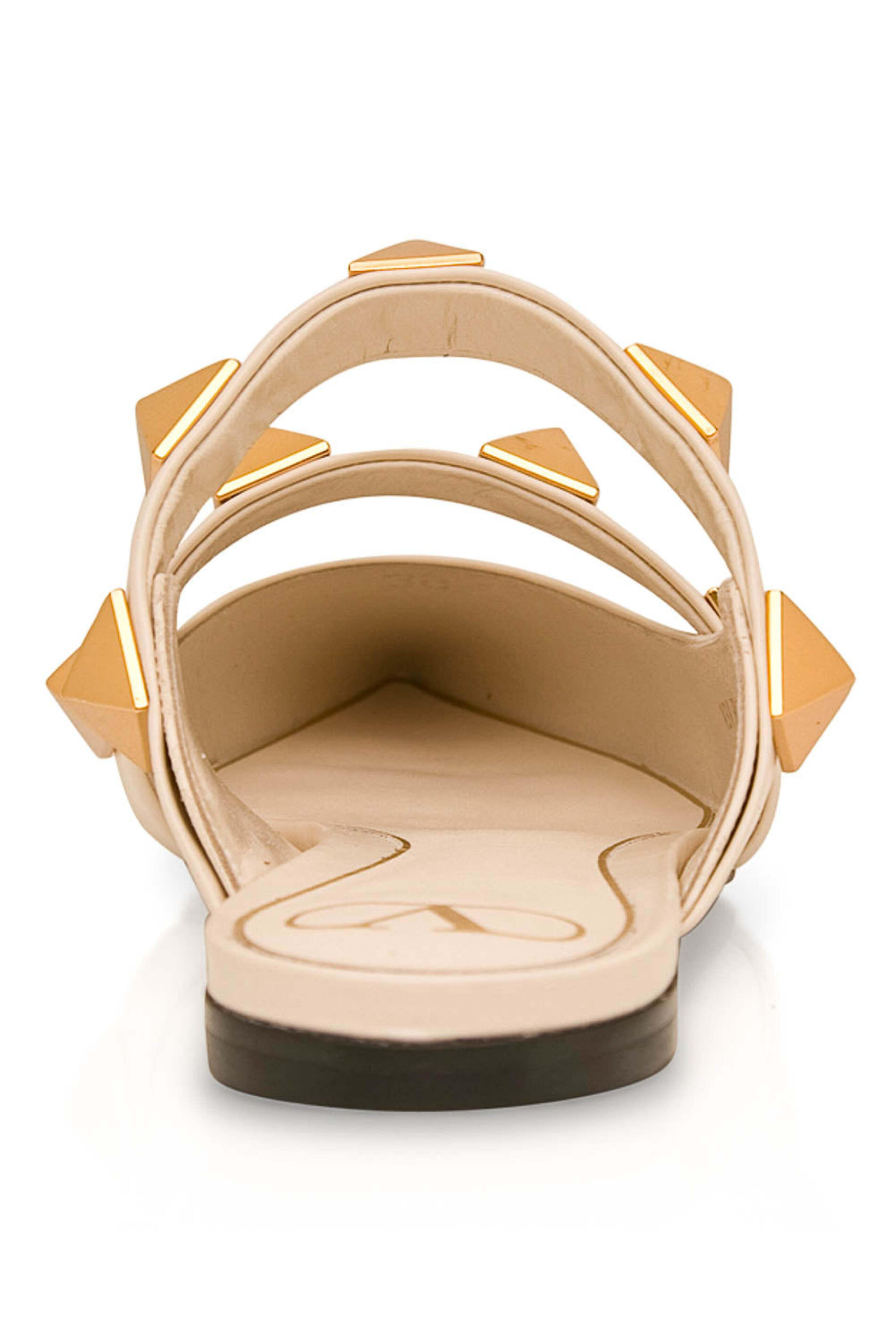 Valentino Garavani - Roman Stud Flat Mule in Light Ivory