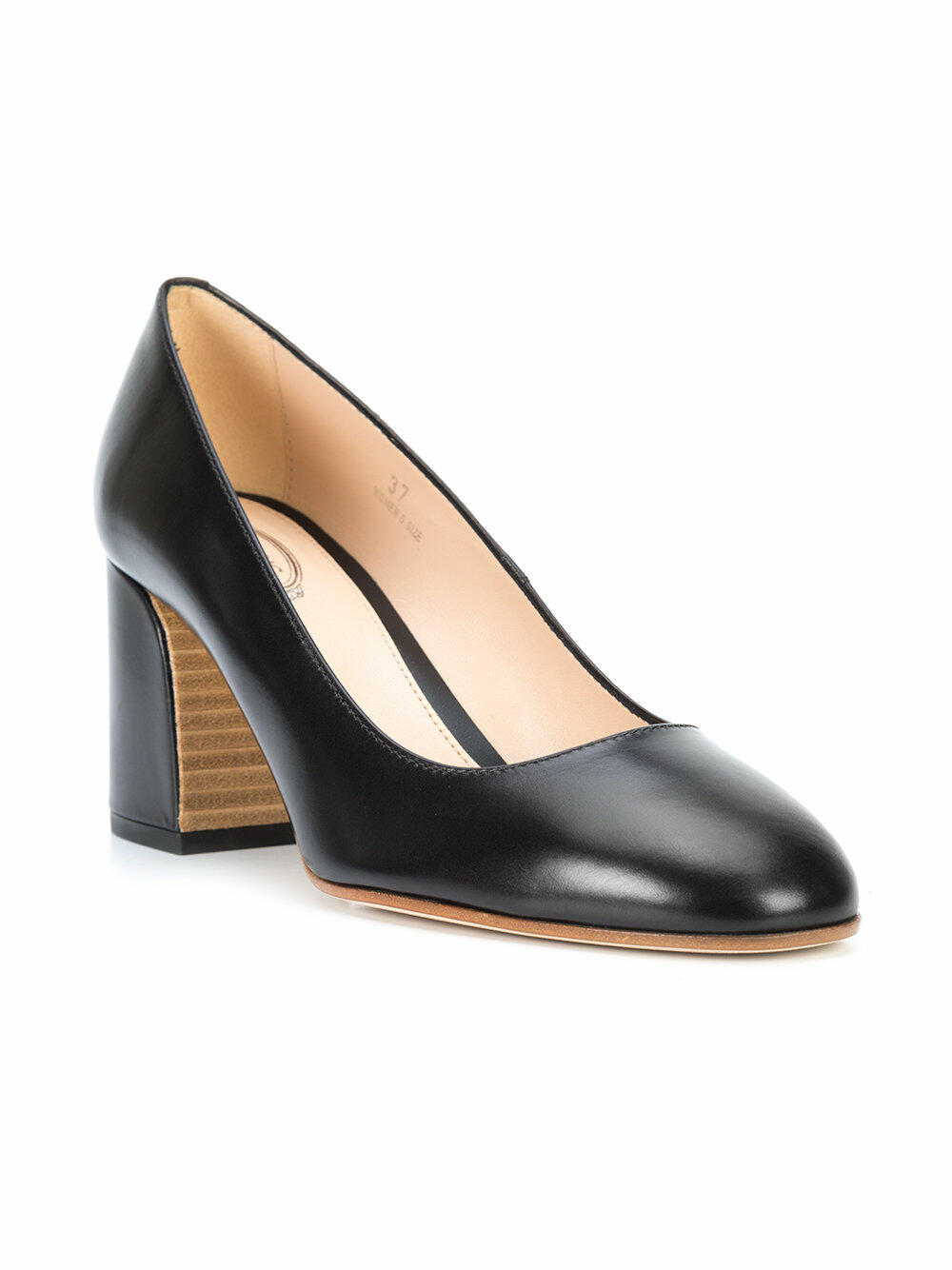 Tod's - Black Leather Round Toe Pump, 70mm