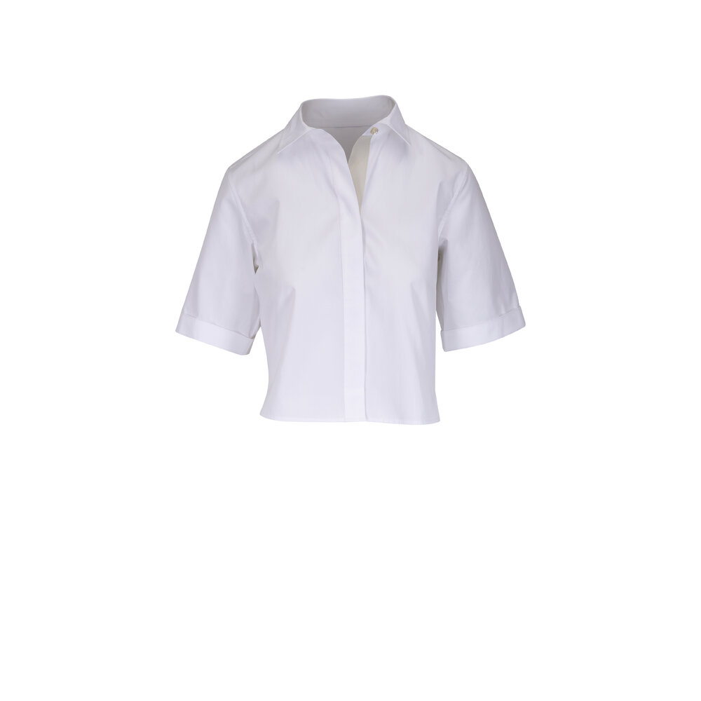 Vince - Optic White Canvas Tape Cotton Button Down Shirt