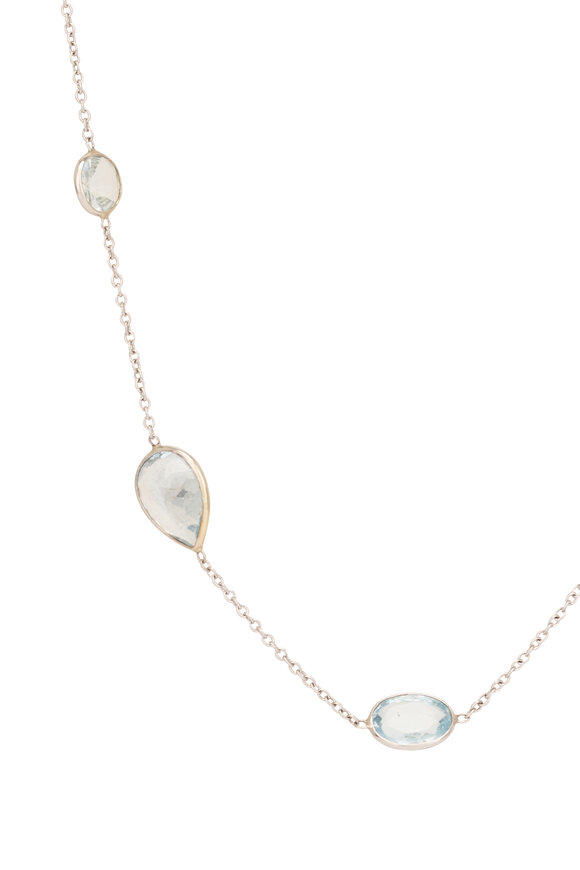 Renee Lewis 18k White Gold Antique Aquamarine Necklace - view 2
