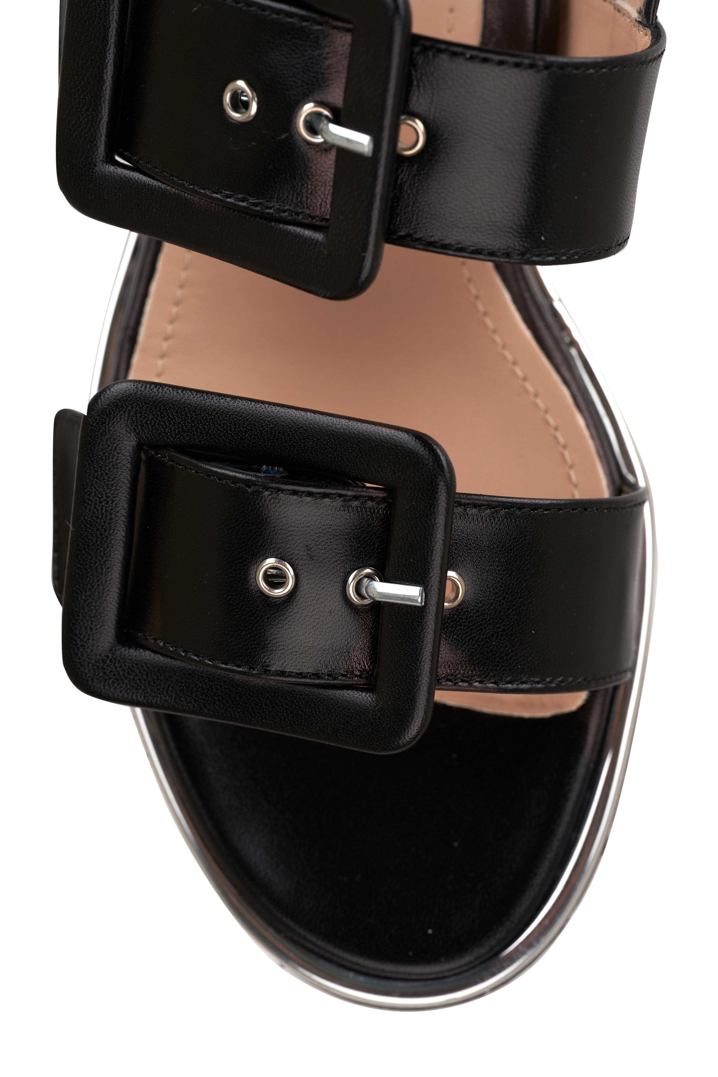 Ron White - Callie Onyx Black Buckle Sport Sandal