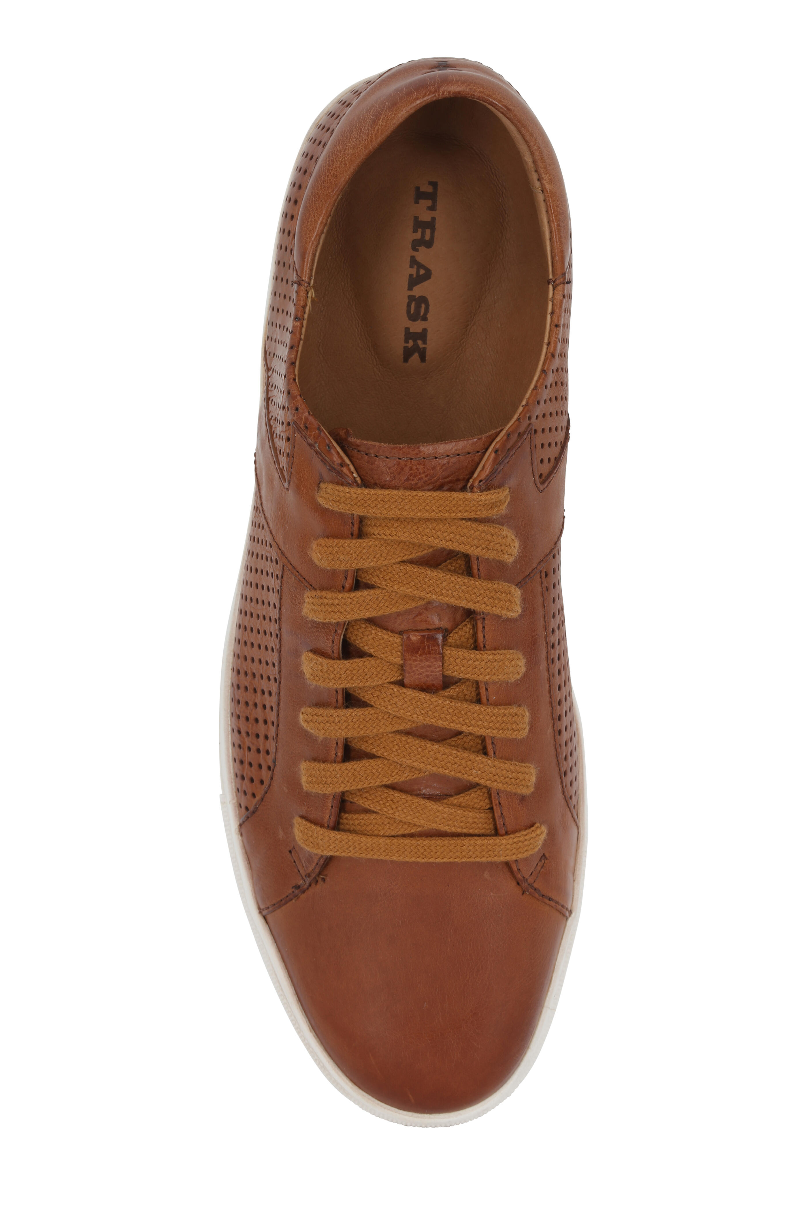 Trask Aaron Tan Perforated Leather Sneaker Mitchell Stores