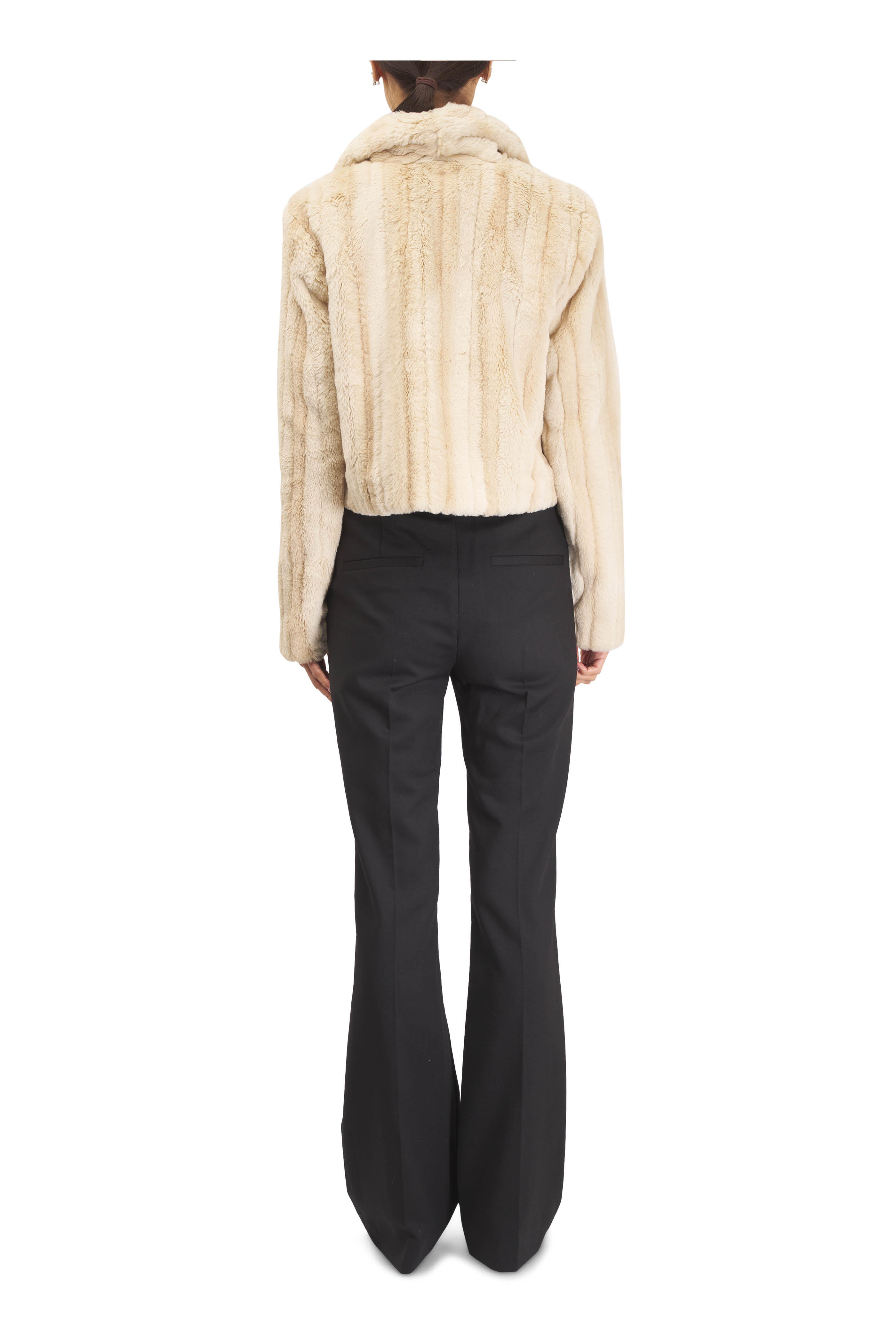 L'Agence - Davy Latte Stripe Crop Jacket