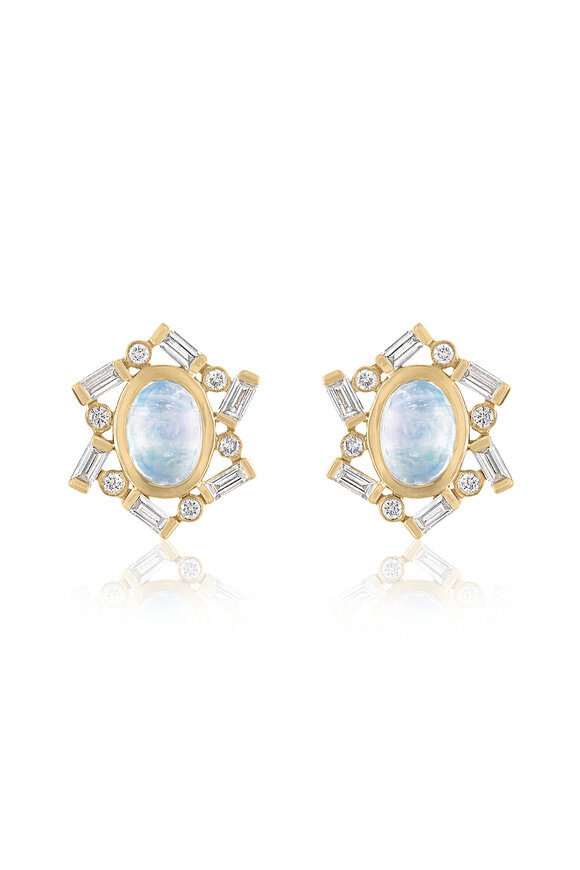 Loriann Jubilee Moonstone & Diamond Earrings - view 1