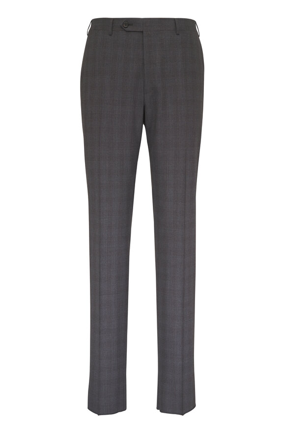Canali Gray Subtle Plaid Wool Suit - view 4