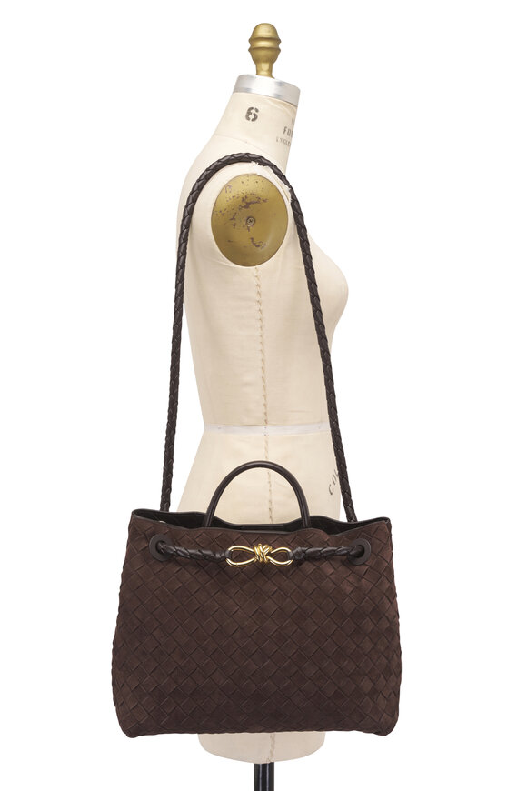 Bottega Veneta Medium Andiamo Fondant Intrecciato Suede Bag - view 7