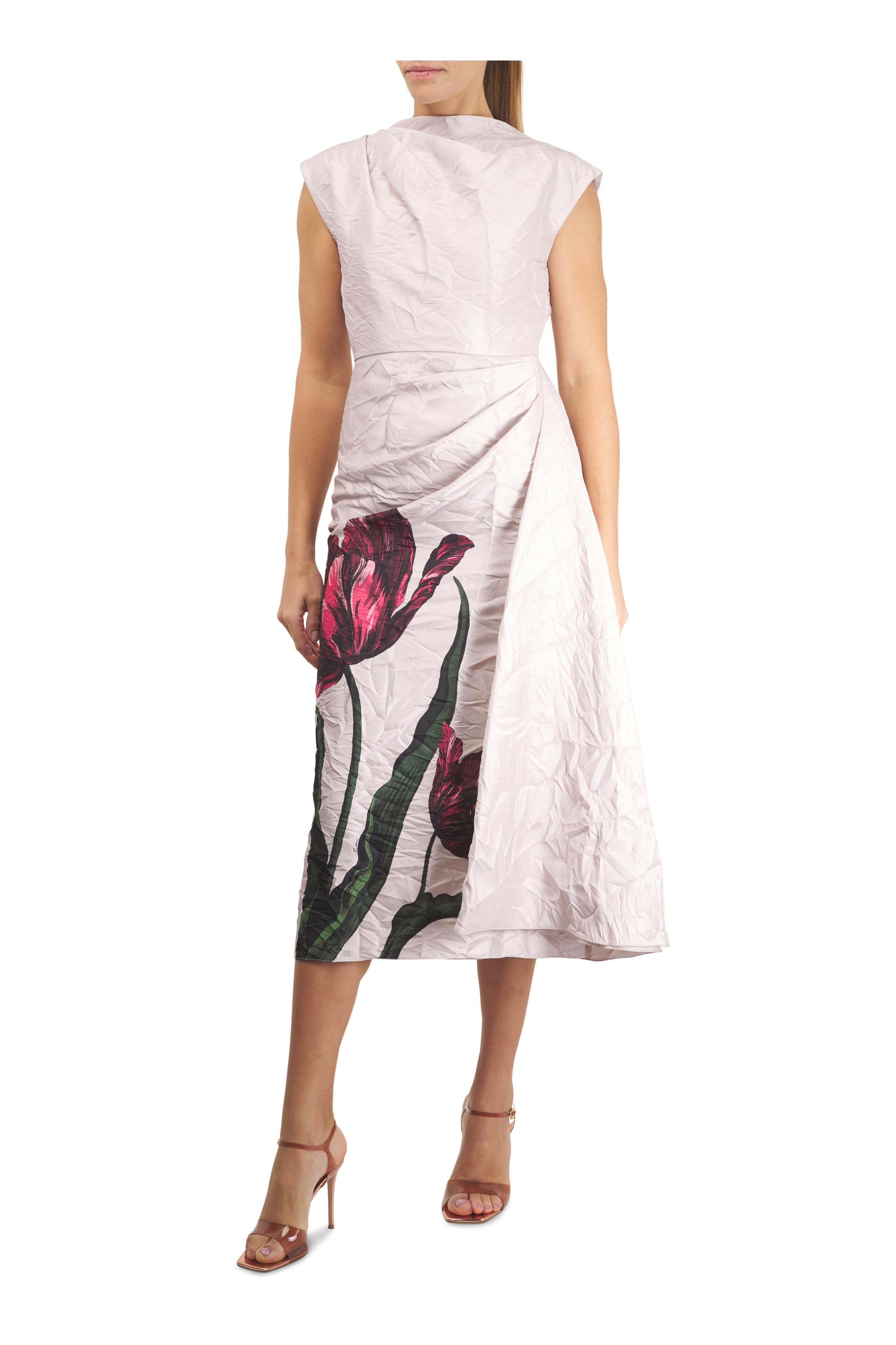 Gianvito Rossi - Rose Gold Glass Leather & Metallic Sandal, 95mm