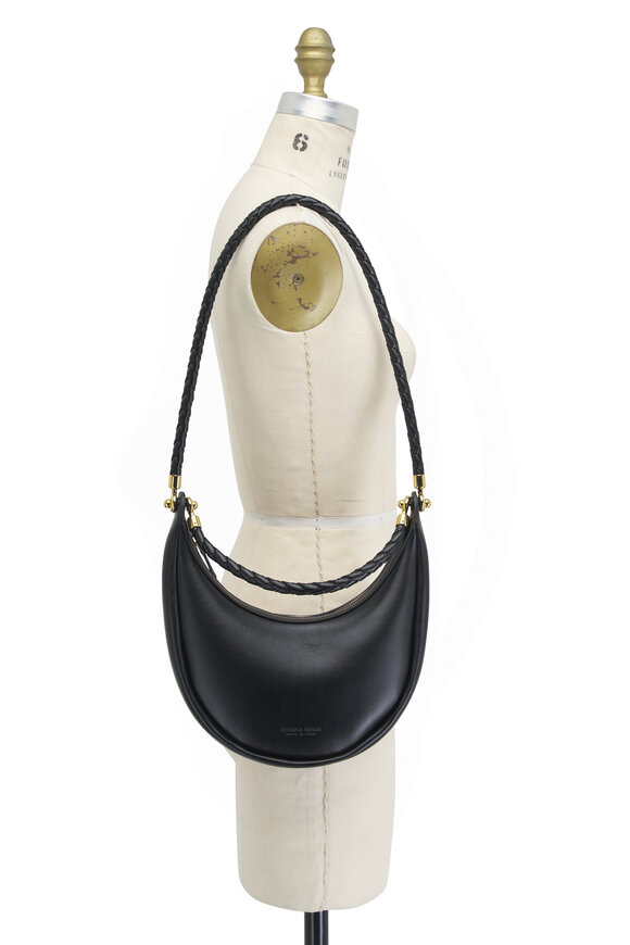 Bottega Veneta - Hula Hoop Black Leather Shoulder Bag