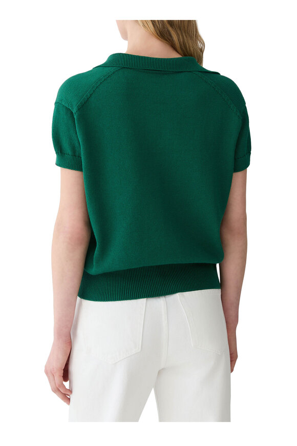 Lafayette 148 New York Grass Cotton Short Sleeve Polo Sweater - view 3