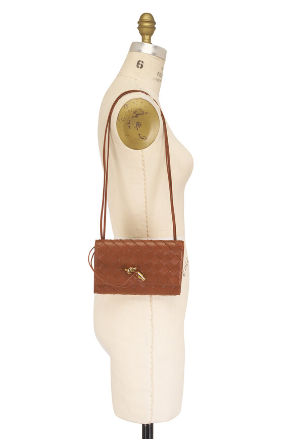Bottega Veneta Andiamo Tannin Woven Leather Crossbody Pouch - view 7
