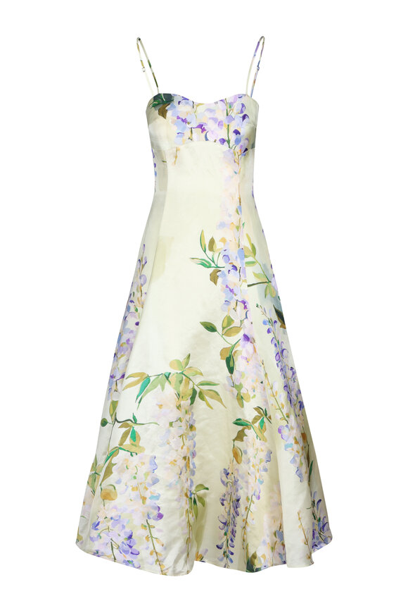 Leo Lin Mariela Wisteria Print Midi Dress