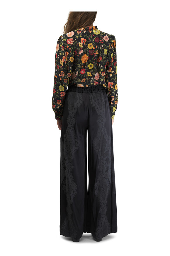 La Double J - Satin Laser Jacquard Palazzo Pant