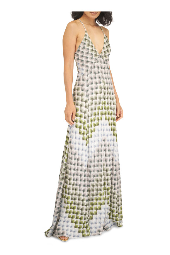 Missoni Blue Multicolor Lamé Maxi Dress - view 2