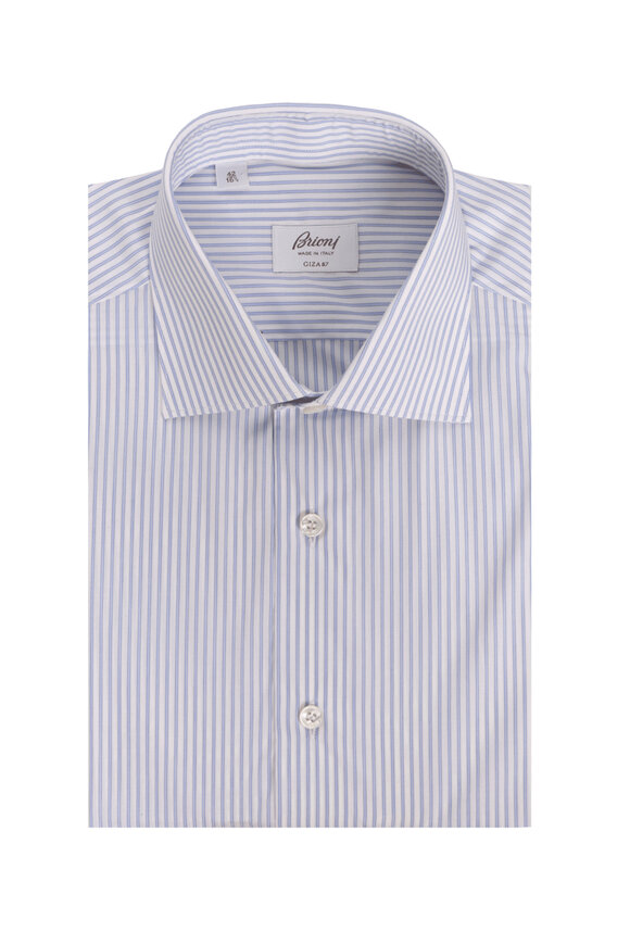 Tシャツ・カットソー Brioni SS25 Sea  cotton shirt (SCGH0LPC05E 4800) Sky blue Sea Island cotton twill shirt