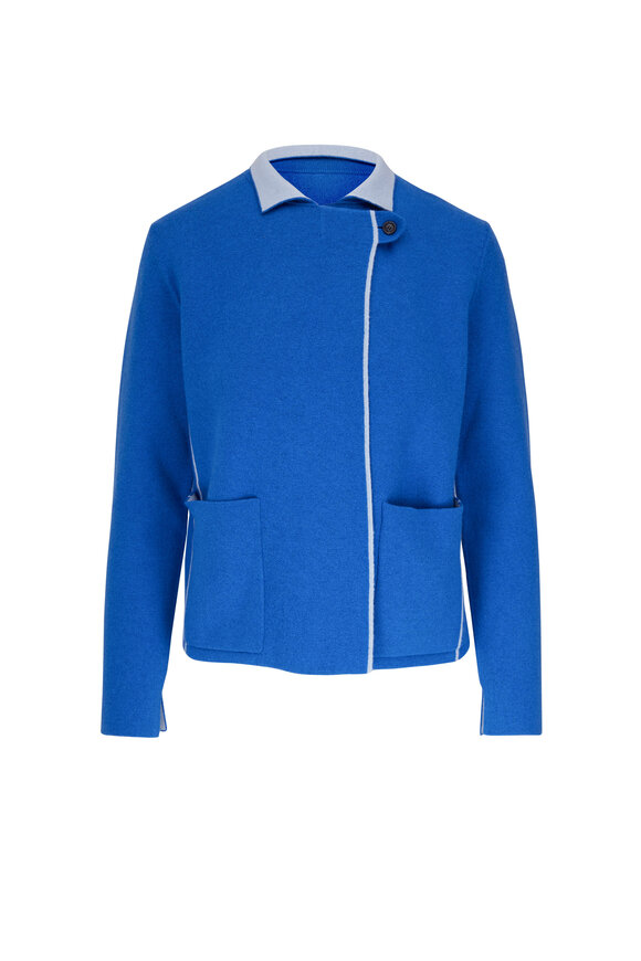 Akris - Two Tone Blue Reversible Cardigan 