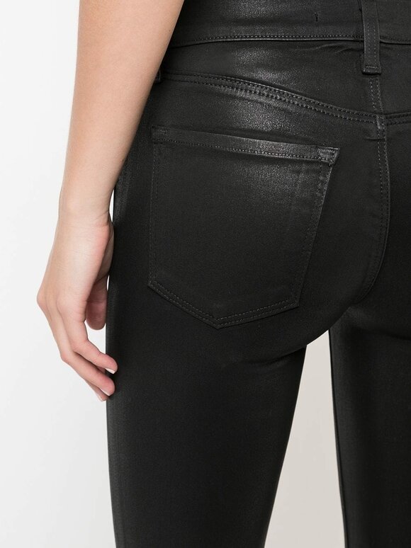 J Brand - Selena Coated Black Lace Hem Crop Boot Jean