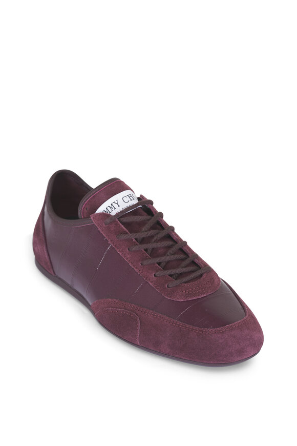 Jimmy Choo Sunny Burgundy Leather & Suede Running Sneaker - view 1