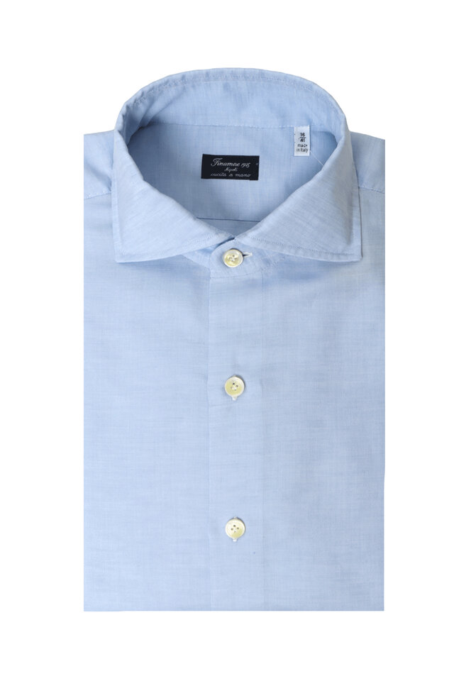 Finamore - Blue Basic Napoli 170 Cotton Dress Shirt