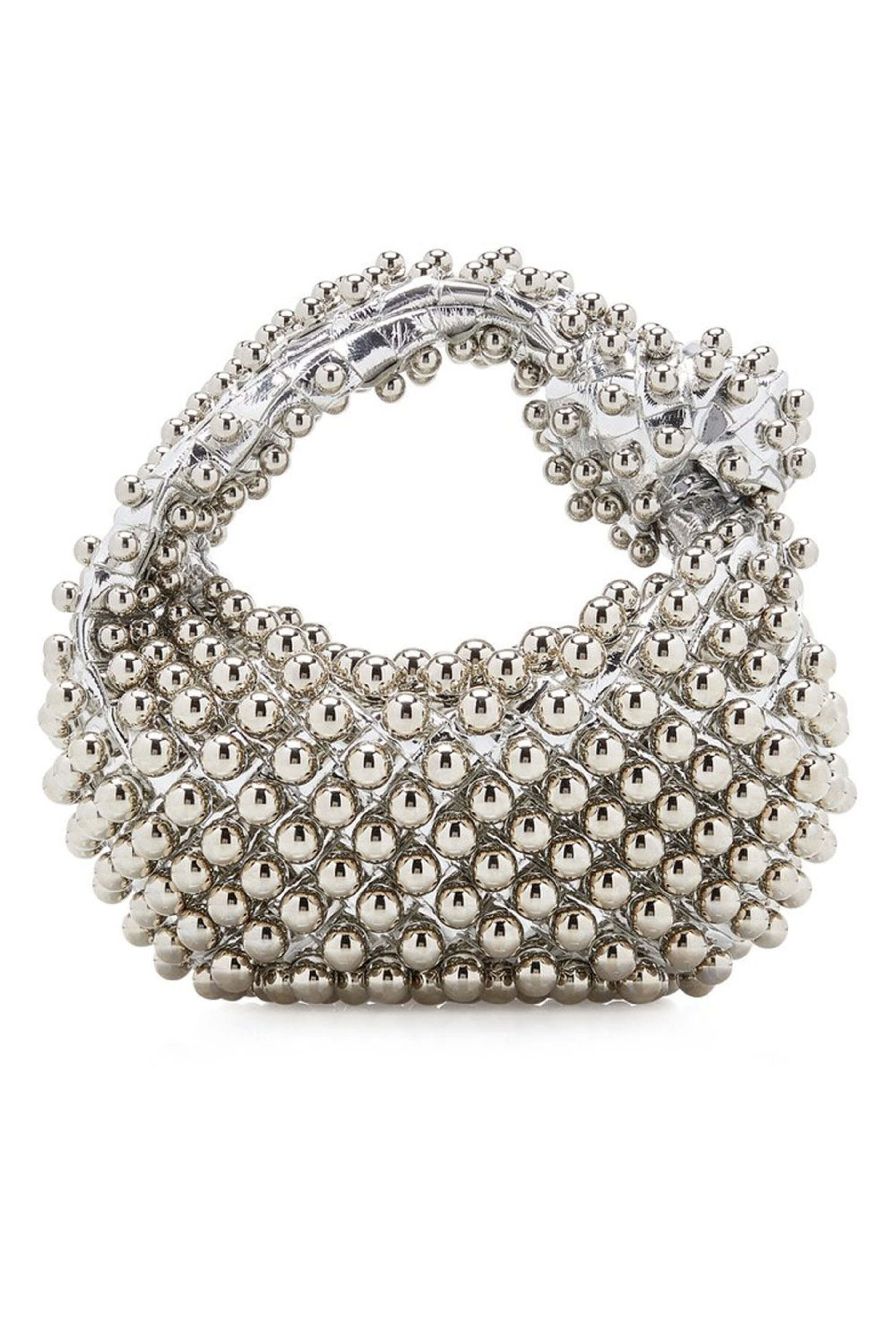 Bottega Veneta - Jodie Mini Studded Mirror Bag in Silver