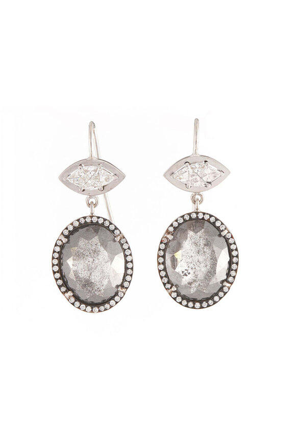 Sylva & Cie Gray & Mosaic Marquis Diamond Earrings