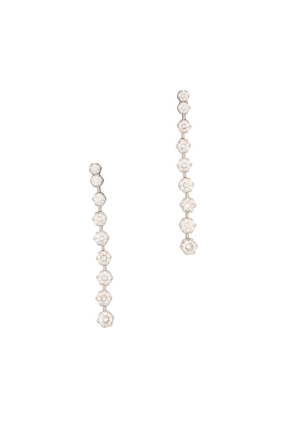 Kwiat 18k White Gold Diamond Starry Night Line Earrings - view 1