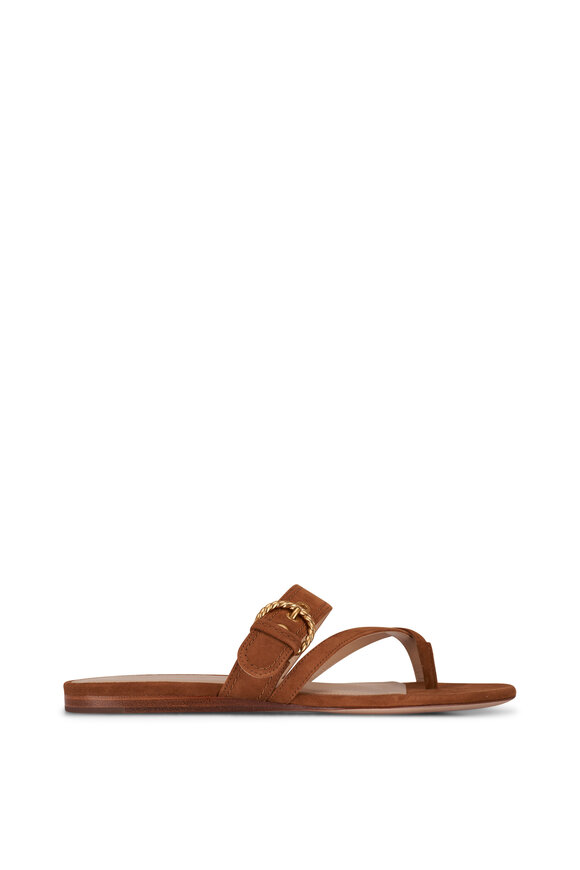 Veronica Beard - Salva Suede Caramel Criss-Cross Flat Sandal 