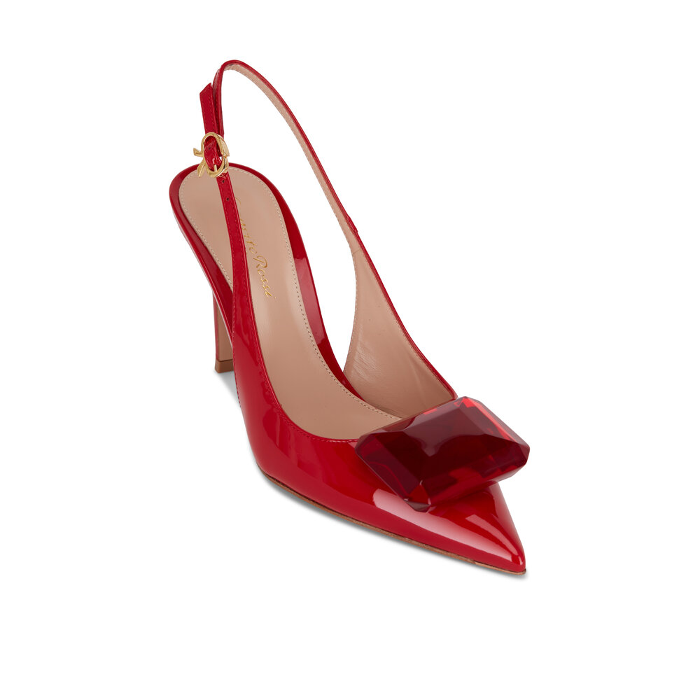 シューズ・サンダルその他 GIANVITO ROSSI Woman High heel shoes Red G9547020RICTOK Gianvito Rossi - Jaipur Red Patent Leather Jewel Slingback, 85mm