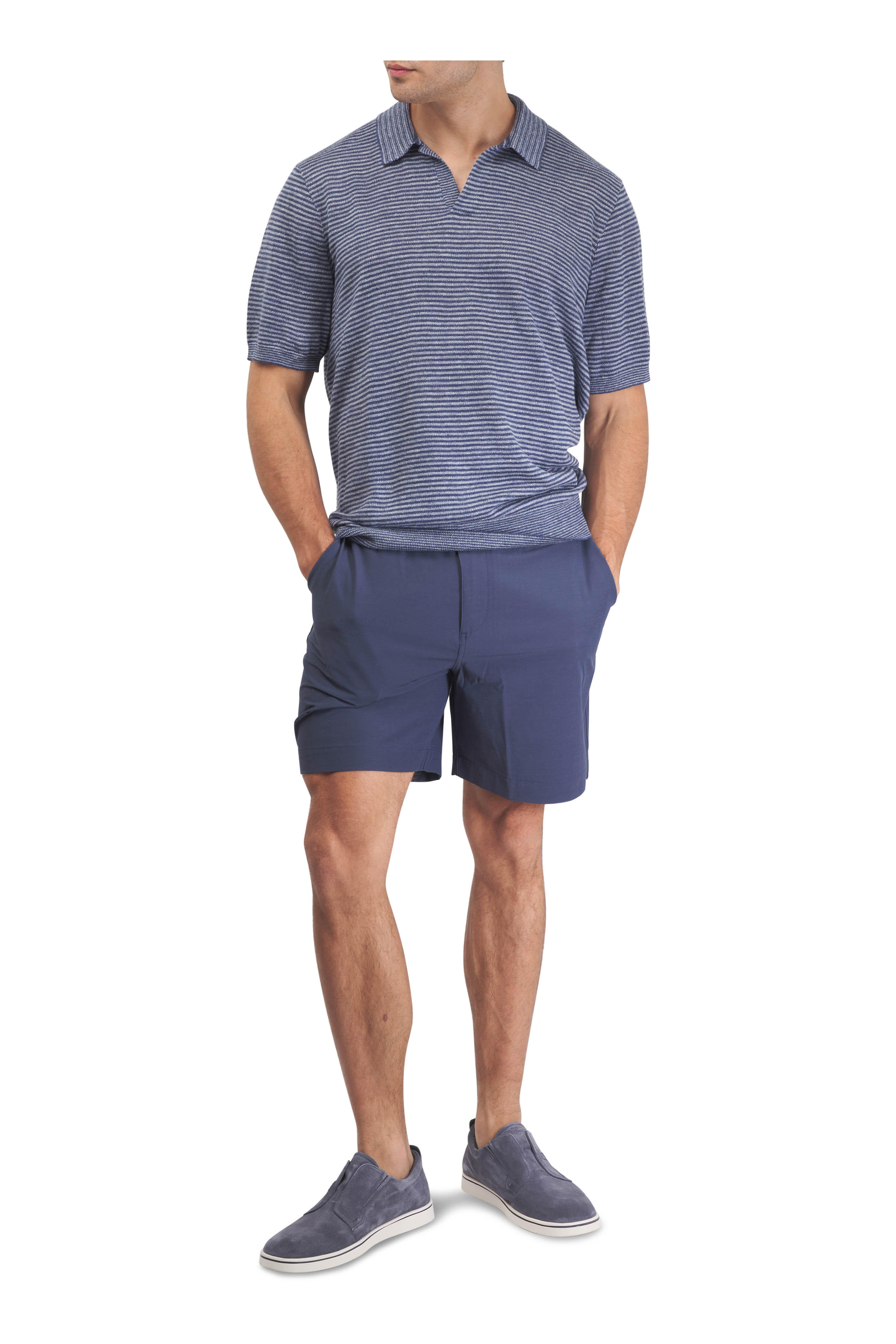 Ferragamo - Alfie Navy Suede Slip-On Sneaker