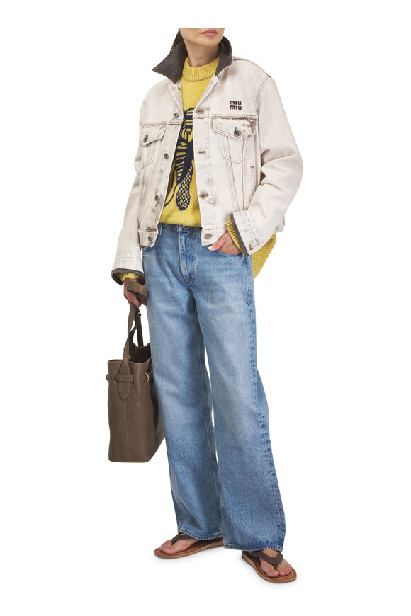 The Elder Statesman Pali Teddy Sunshine Marl & Black Crewneck Sweater - view 2