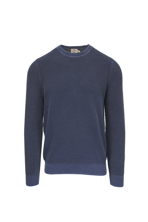 Faherty Brand Blue Nights Sunwashed Cotton Crewneck Sweater