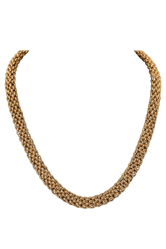 Estate Jewelry Chaumet Paris Vintage Solid Gold Collar Necklace