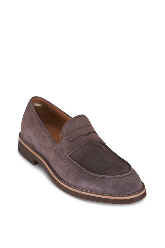 Officine Creative Opera Medium Brown Suede Penny Loafer