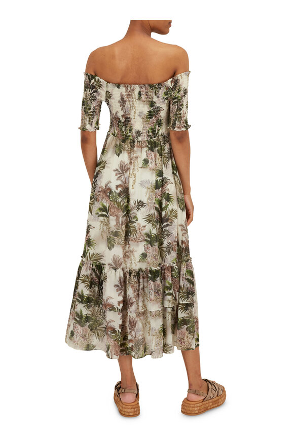 L'Agence - Oriel Antique White Vintage Safari Midi Dress