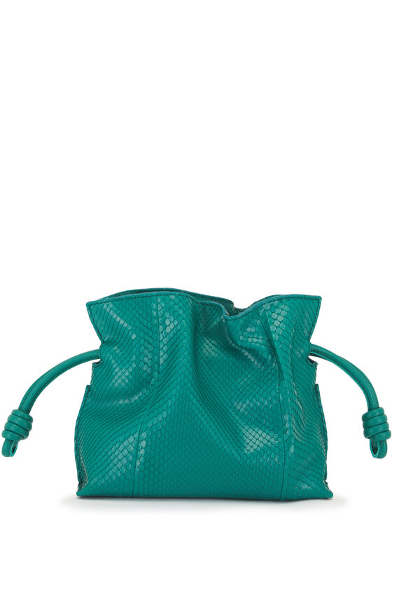 Loewe - Mini Flamenco Emerald Green Knot Clutch